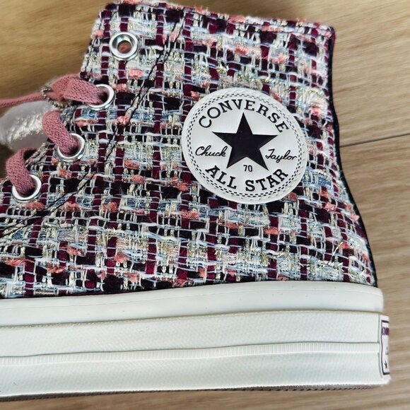 ⭐Converse Chuck 70 Hi Sz 7.5 Womens Shoes Sneakers Premium Tweed Shimmer A12738C - Picture 11 of 12